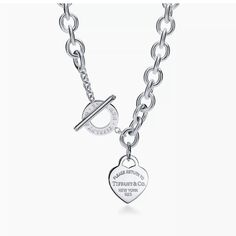 Real Never Worn Tiffany Heart Tag Necklace Necklaces Tiffany & Co., Silver Necklaces Tiffany & Co., Tiffany Necklace Silver, Tiffany Chain Necklace, Tiffany Heart Tag Necklace, Heart Tag Toggle Necklace, Necklaces Tiffany, Pinterest Wishlist, Return To Tiffany Necklace