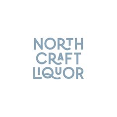 the north craft liquor logo is shown on a white background with grey letters and blue lettering