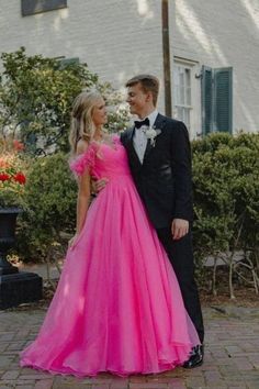 Pink Floor-length Wedding Dress For Prom Season, Pink Gown With Sweep Train For Banquet, Pink Fitted Floor-length Wedding Dress, Pink Ball Gown Wedding Dress For Banquets, Pink Wedding Dress With Fitted Bodice For Prom Season, Tulle Gown With Sweep Train For Banquet, Pink Princess Gown For Banquet, Pink Ball Gown For Banquet, Banquet Tulle Ball Gown