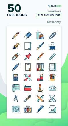 the 50 free icons for stationery