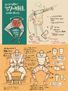 the instructions for how to wear a suit and tie in different ways, including drawing