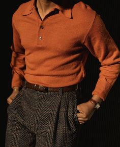 Combination Outfit Ideas, Color Combination For Men, Combination Outfit, Outfit Grey, Dark Academia Outfit, Aesthetic Outfits Men, Outfit For Men, Look Expensive, Orange Outfit