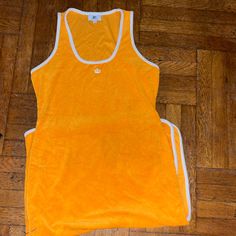 Terry Cloth Dress , Never Worn , Could Be Worn As A Dress Or Used As A Cover Up Terry Cloth Dress, Juicy Couture Dress, Couture Dress, Cloth Dress, Couture Dresses, Terry Cloth, Orange White, A Dress, Color Orange