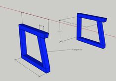 two blue frames are shown with measurements for each one and the other side is drawn