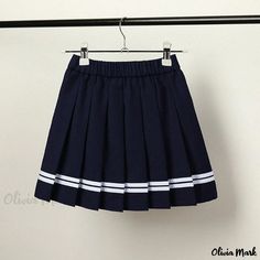 Olivia Mark - Pleated Blue School Skirt for Kids in Navy Blue and Black - Childrens Academy Uniform Short Skirt Academy Uniform, Skirt For Kids, Academy Uniforms, School Skirt, Navy Blue Skirt, Skirts For Kids, Elastic Waist Skirt, Mermaid Skirt, Blue Outfit