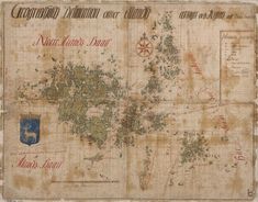 an old map shows the location of various places in which there is no one on it