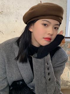 Casual Keep Warm Solid Color Beret Hat BLACK-One_size Brown Beret, Hair Style Korea, Beach Blouse, Seasons Autumn, Winter Typ, Drape Maxi Dress, Female Pose Reference, Embroidered Maxi Dress, Midi Dress Casual