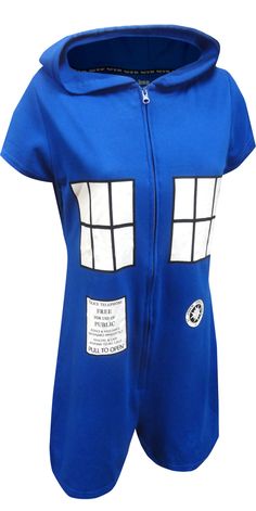 WebUndies.com BBC Dr Who Tardis One Piece Romper with Hood Tardis Dress, Dr Who Tardis, Brown Hair With Caramel Highlights, Contemporary Clothes, One Piece Romper, Rompers For Women, Women's Loungewear, Best Pajamas, Lounge Pajamas