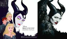 the maleficent movie poster and an image of maleficent's evil queen