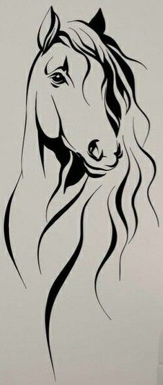 a horse wall decal with long hair