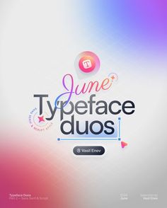 the typeface duos logo is displayed on a colorful background