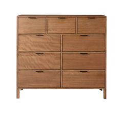 the chest of drawers is made from wood and has six drawers on each side, with two