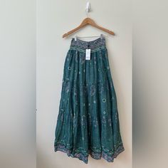 Raga Maxi Skirt Bohemian 100% Cotton Manisha Skirt Blue Green Lightweight Nwt Mm Fancy Skirts, Tassel Skirt, Camo Skirt, Multicolor Skirt, Twirl Skirt, Striped Maxi Skirts, Maxi Skirt Boho, Skirt Trends, Printed Maxi Skirts