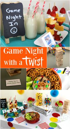 game night with a twist party food and decorations