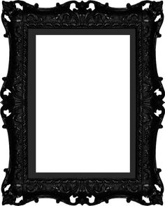 an ornate black frame on a white background