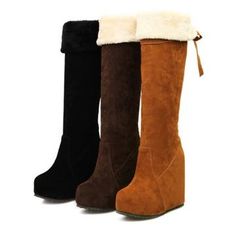 Knee High Wedge Heels Boots Brown Wedges Outfit, Trendy Wedges, Women's Knee High Boots, High Wedges, Shoes Heels Wedges