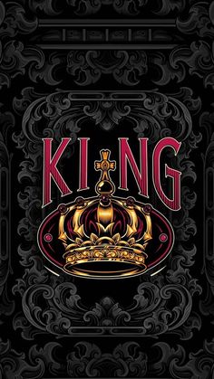 a black and red poster with the word king on it