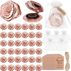 rose gold wedding favors and decorations