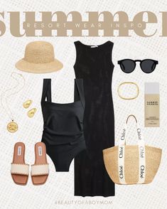 Resort wear outfit Inspo  #LTKOver40#LTKStyleTip#LTKTravel Beach Needs, Postpartum Outfits, Straw Bucket Hat, Post Partum Outfits, Boho Summer Outfits, Swimsuits Outfits, Boho Summer, Wearing Clothes