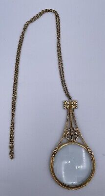 Vintage Florenza Victorian Revival Gold Tone Magnifying Necklace  | eBay