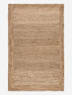 an area rug made out of jute and woven with a square design on the bottom