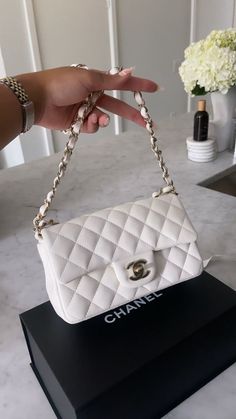 Champagne Hardware, Chanel Quilted Bag, Chanel Mini Bag, Trending Bags, Chanel Mini Flap Bag, Chanel Classic Flap Bag