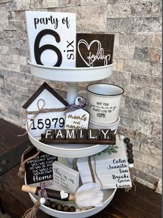 DOLLAR TREE 3 TIER TRAY Diy Farmhouse Ideas, Farmhouse Tray, Tiered Tray Diy, Farmhouse Crafts, Diy Tray, Tray Diy, Dark Stain, Tray Design