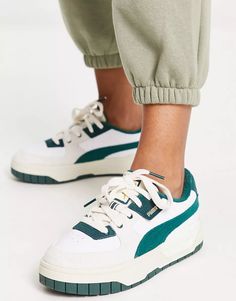 Puma Cali Dream chunky trainers in off white and green | ASOS Dream Sneakers, Puma Cali, Chunky Trainers, Ivy League, Green Fashion, Cali, Ivy, Topshop