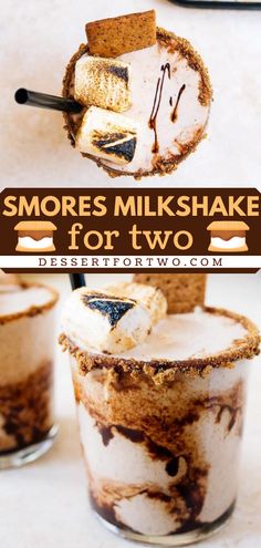 A homemade milkshake in 20 minutes! This chocolate dessert for two starts with vanilla ice cream. Complete with graham crackers, marshmallows, and chocolate sauce, this s'mores milkshake recipe is a delightful summer drink idea! S’mores Smoothie, S’mores Milkshake, Cool Milkshakes, Fun Milkshake Ideas, Smores Shake, Smores Milkshake, Milkshake Ideas, Vanilla Milkshake Recipe, Malt Recipe