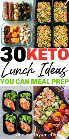 30 Low Carb Keto Lunches and meals you can meal prep! Meal prepping makes a keto diet for beginners easier, these also make fantastic low carb and keto dinner ideas too. Meal Prep Lunches, Low Carb Meal, Keto Lunch Ideas, Keto Lunch