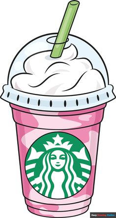 a starbucks drink with whipped cream and a green straw