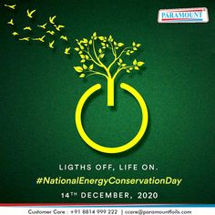 an advertisement for the national energy conservation day, featuring a tree with leaves on it