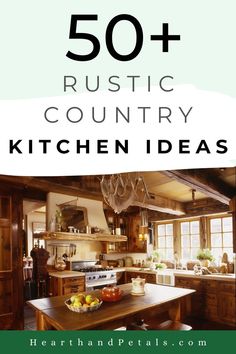 Modern rustic country kitchen with wooden accents and a warm, inviting atmosphere. Old Country Kitchens, Exposed Brick Kitchen, Tuscan Kitchen Design, Country Chic Kitchen, Old Farmhouse Kitchen, Modern Kitchen Open