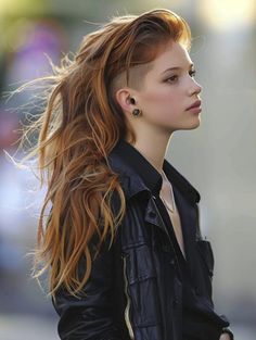 Explore Styles for Long Hair with Shaved Sides Hair Styles For Half Shaved Head Style, Mohawk Long Hair For Women, Long Lesbian Hairstyles, Long Hair Sides Shaved, Viking Undercut Women, Undercut Long Hair Women, Long Undercut Hairstyles Women, Women With Shaved Sides, Side Shaved Hairstyles Long Hair