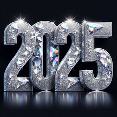 the number twenty five is made up of diamonds and surrounded by sparkling numbers that spell out 2013