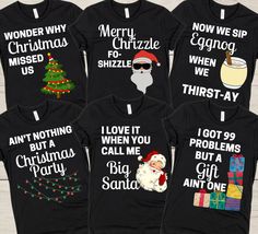 These are the PERFECT MATCHING CHRISTMAS Shirts for MUSIC LOVERS for this season! XMAS SONG PUN SHIRTS Makes a GREAT GIFT for friends or family! DETAILS Our Bella Canvas t-shirts are SUPER soft and SUPER comfy. Roll the sleeves for a different look or even tie it in a knot at the bottom. Sleeves are only rolled for the picture. You can still get the rolled cuffed sleeved look by simply rolling them up! If you would like sleeves permanently cuffed, please pay the link at the bottom of this page t Christmas Song Shirts, Matching Christmas Family, Xmas Songs, Christmas Puns, Funny Holiday Shirts, Lyric Shirts, Pun Shirts, Matching Christmas Shirts, Christmas T Shirt Design