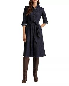 Ralph Lauren - Denim Shirt Dress Denim Shirt Dress Women, Ralph Lauren Denim Shirt, Ralph Lauren Fall, Denim Belt, Ralph Lauren Denim, Ralph Lauren Long Sleeve, Denim Shirt Dress, Review Dresses, Midi Shirt Dress