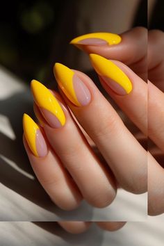 Special Nail Design, Nail Yellow, Yellow Nail Designs, Yellow Nail, Nails Yellow