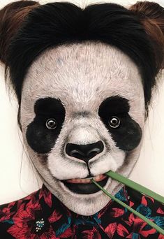 Makeup Illusions, Panda Makeup, Bear Makeup, Learn Makeup, Arte Do Kawaii, Face Paint Makeup