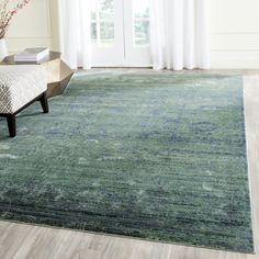 Safavieh Mystique MYS920G Green/Multi Area Rug  Feature Chic Area Rug, Bedroom Area Rug, Polyester Rugs, Green Area Rugs, On The Floor, Distressed Rugs, Green Rug, Cool Rugs, Online Home Decor Stores