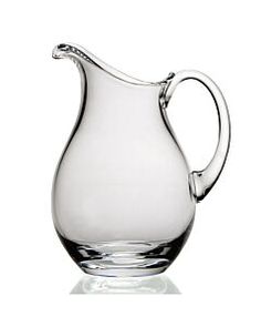 a clear glass pitcher is shown on a white background with the words pitcher - r - shaped