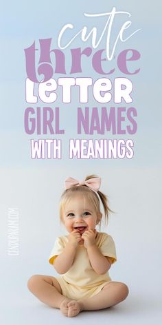 Looking for baby name inspiration?  How about unique baby girl name that's short and cute? This list of 3 letter girl names is perfect! There's a mix of unique girl names, uncommon girl names, classic girl names, and more modern girl names so there's something for everyone. Three letter girl names are so cute, even for a nickname so take a look at these names with meaning and pick the one you love. Short and sweet girl names. Short girl names. Sweet simple girl names. Cute short baby girl names. Very short girl names. Baby girl names 2024. Three letter girl names are so cute, even for a nickname so take a look at these names with meaning and pick the one you love. Check out this baby names list of 3 letter girl names and meanings . cool girl names. different girl names. Simple Girl Names, Girl Names And Meanings, Southern Baby Girl Names, Short Baby Girl Names, Classic Girls Names, Irish Girl Names, Sweet Girl Names, Hebrew Baby Names