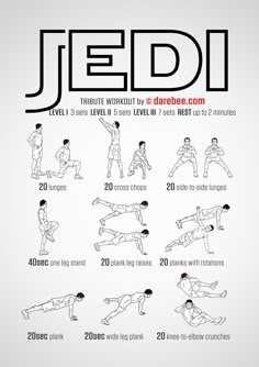 a poster with instructions for how to do the jeldljut workout in 30 minutes