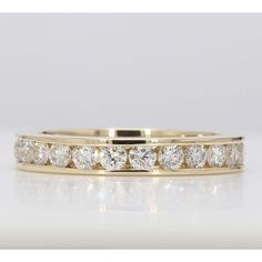 Ninacci 14K Yellow Gold Eternity Band with Channel-Set Round Diamonds - 1.69 Carat Total Diamond Weight - Size 7.0 Channel Set Diamond Wedding Band, Channel Diamond Ring, Channel Set Wedding Band, Gold Eternity Band, Everlasting Love, Channel Set, Eternity Band, Eternity Bands, Diamond Wedding Bands