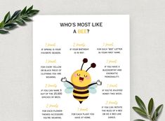 a poster with the words who's most like a bee?