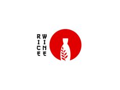 the logo for rice is shown in red and black, with an image of a vase