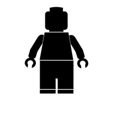 a black and white image of a lego man with hands on his hips, standing in front of a white background