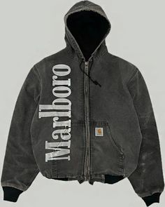 Grey Marlboro Carhartt Grey Jacket Grey Jacket, Carhartt Jacket, Men's Leather Jacket, Embroidered Hoodie, Mode Inspo, Mode Vintage, Leather Jacket Men, Dream Clothes, Look Cool