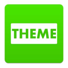 the word theme on a green square button with white text that reads'theme '