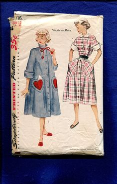 an old fashion sewing pattern with two women in dresses